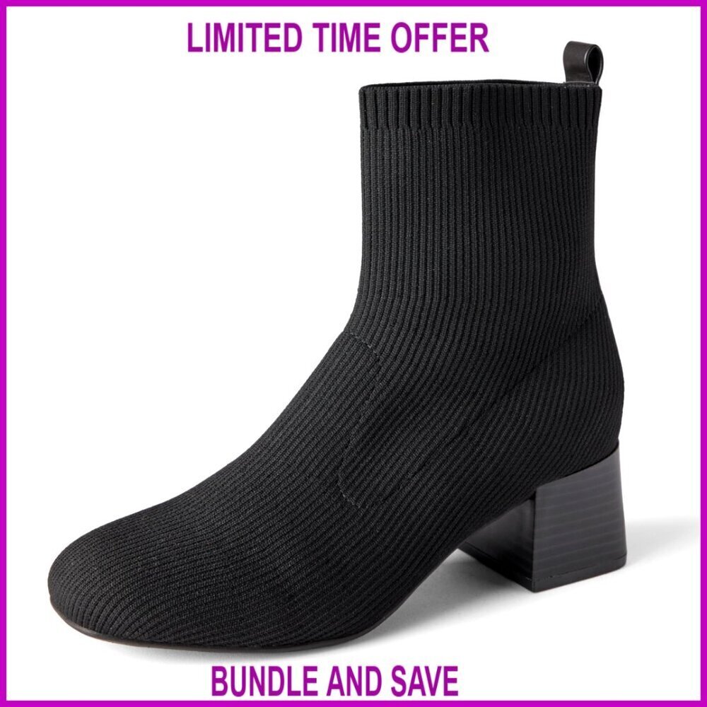 Stretch Knit Ankle Boots with Memory Foam Insole